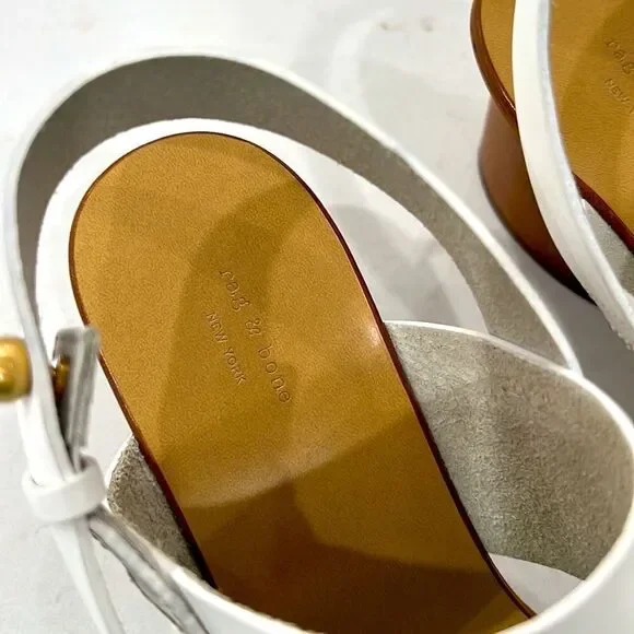 Rag & Bone City Heel Sandal In Bright White Size 7 NEW! - Picture 7 of 10